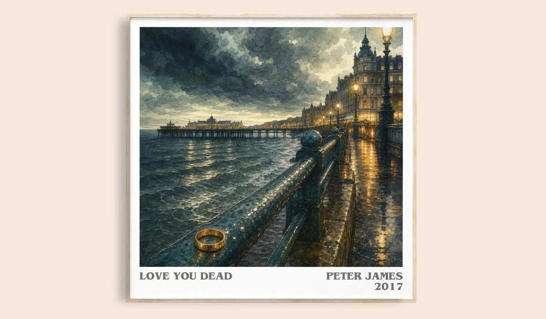 Love You Dead literary book poster by Peter James – framed literary art print