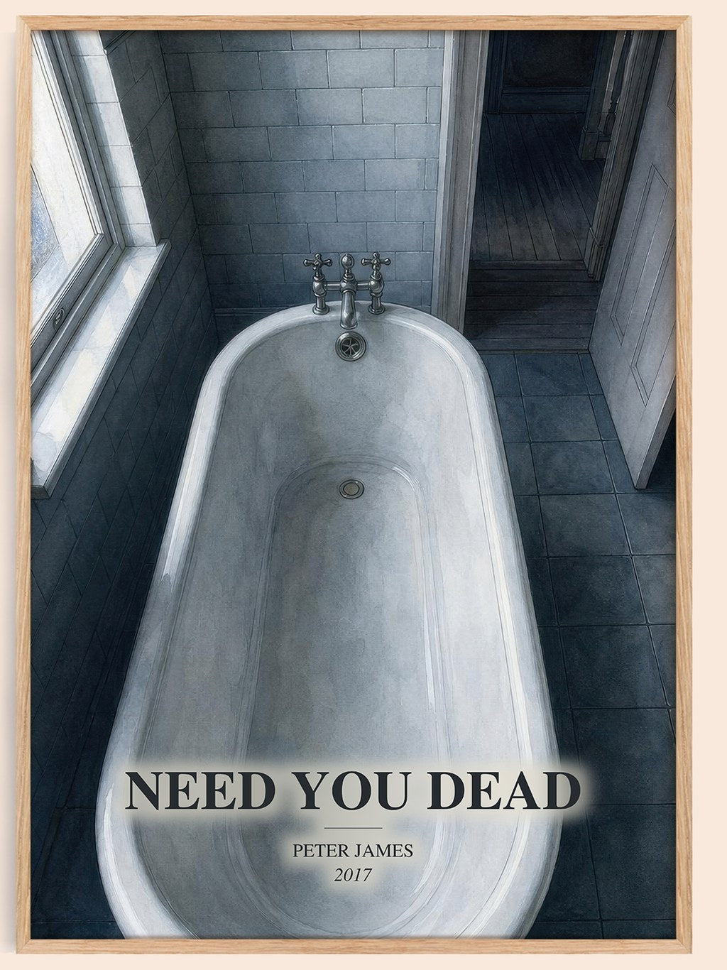 Need You Dead watercolour book poster by Peter James – framed literary art print
