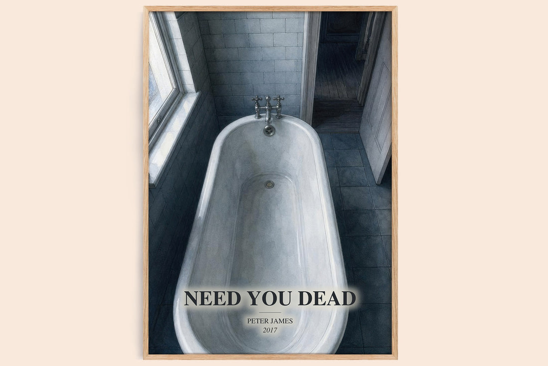 Need You Dead watercolour book poster by Peter James – framed literary art print