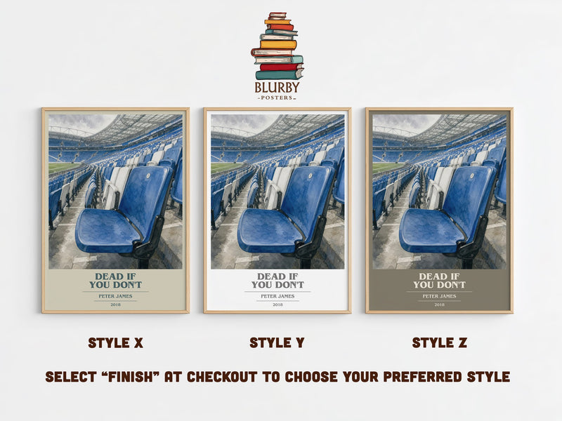 Dead If You Don't book cover print in frame leaning in hallway – crime wall art