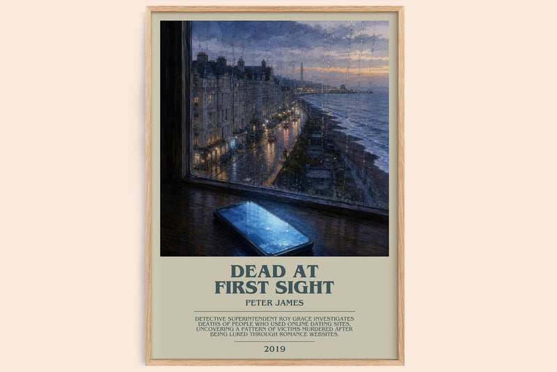 Dead at First Sight bookish book poster by Peter James – framed literary art print