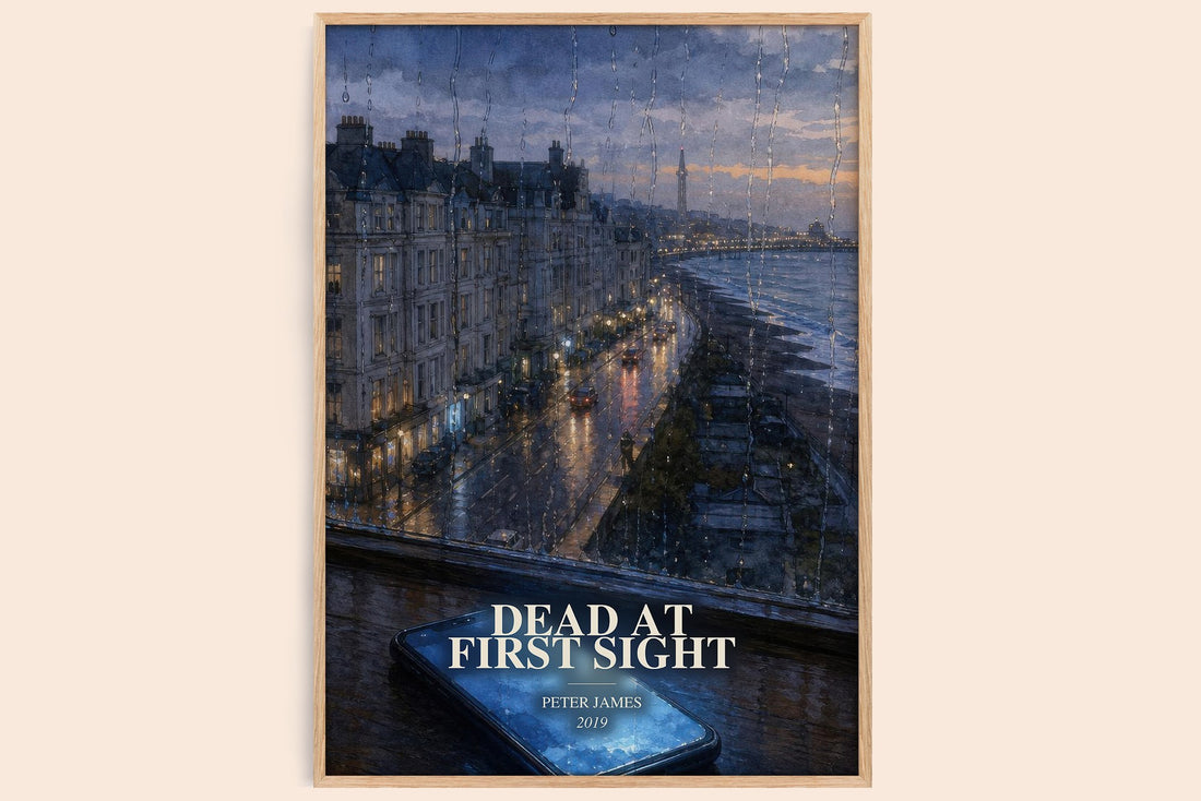 Dead at First Sight watercolour book poster by Peter James – framed literary art print