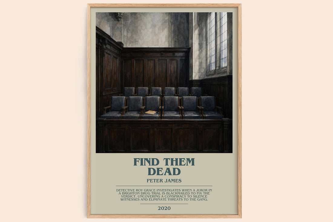 Find Them Dead bookish book poster by Peter James – framed literary art print