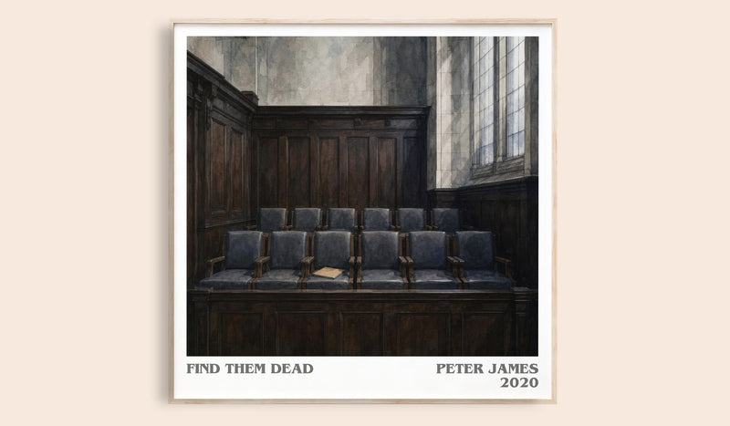 Find Them Dead literary book poster by Peter James – framed literary art print