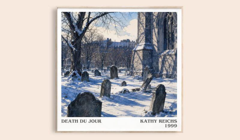 Death du Jour literary book poster by Kathy Reichs – framed literary art print