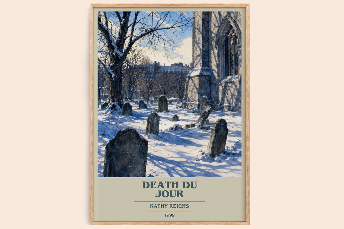 Death du Jour book cover book poster by Kathy Reichs – framed literary art print