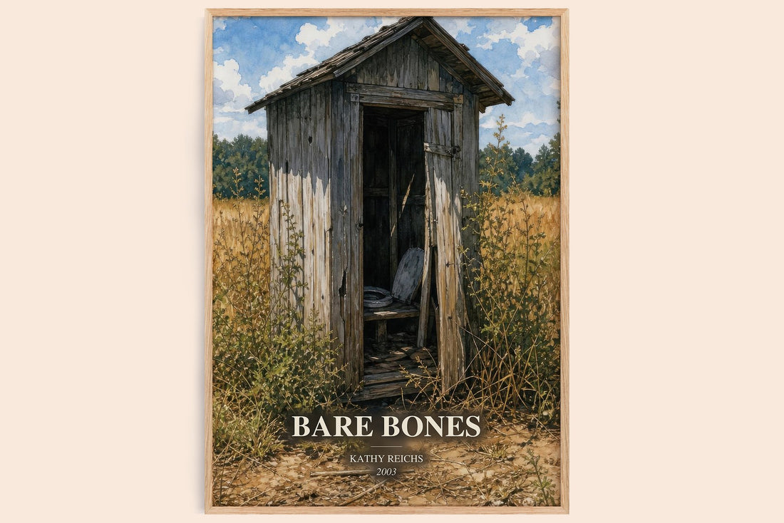 Bare Bones watercolour book poster by Kathy Reichs – framed literary art print