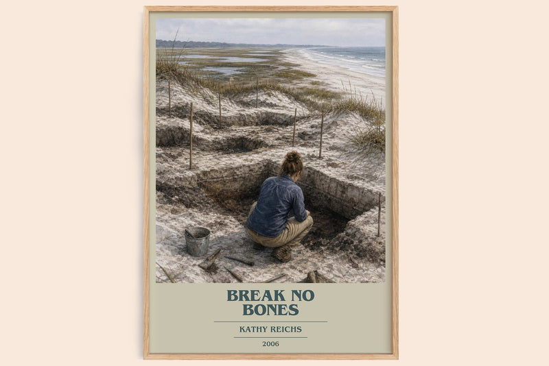 Break No Bones book cover book poster by Kathy Reichs – framed literary art print