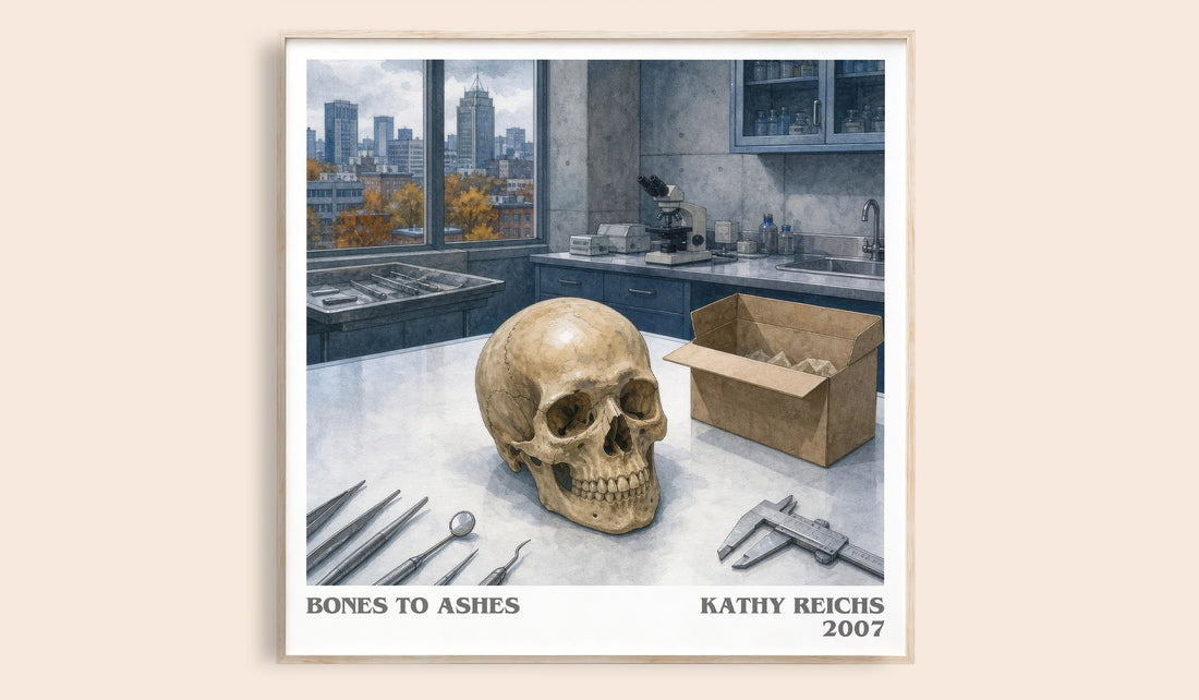 Bones to Ashes literary book poster by Kathy Reichs – framed literary art print