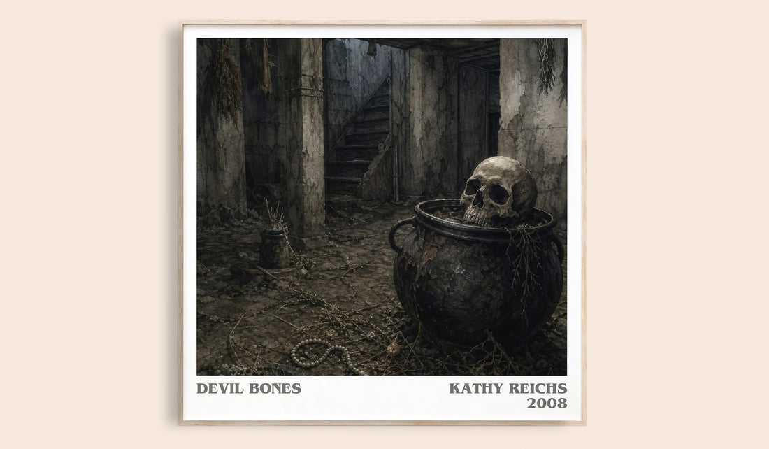 Devil Bones literary book poster by Kathy Reichs – framed literary art print
