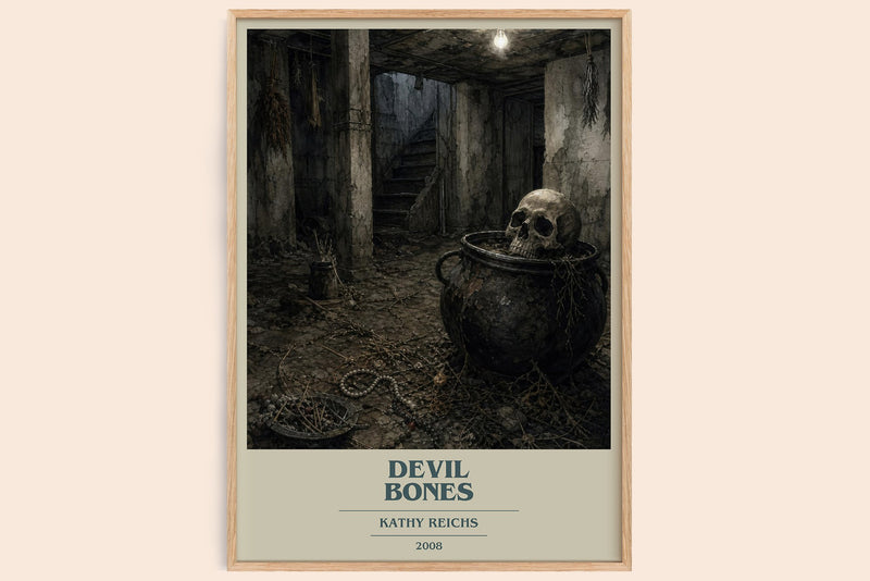 Devil Bones book cover book poster by Kathy Reichs – framed literary art print