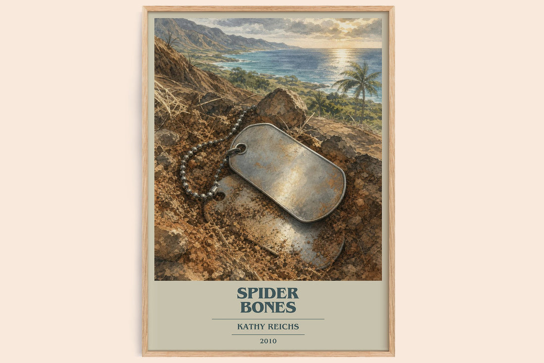 Spider Bones book cover book poster by Kathy Reichs – framed literary art print