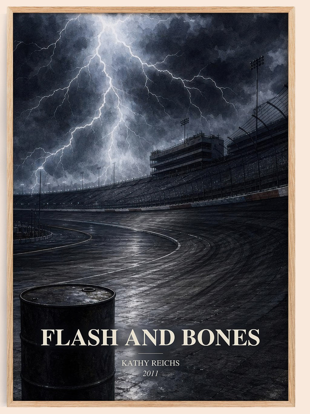 Flash and Bones watercolour book poster by Kathy Reichs – framed literary art print