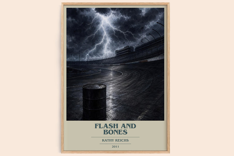Flash and Bones book cover book poster by Kathy Reichs – framed literary art print