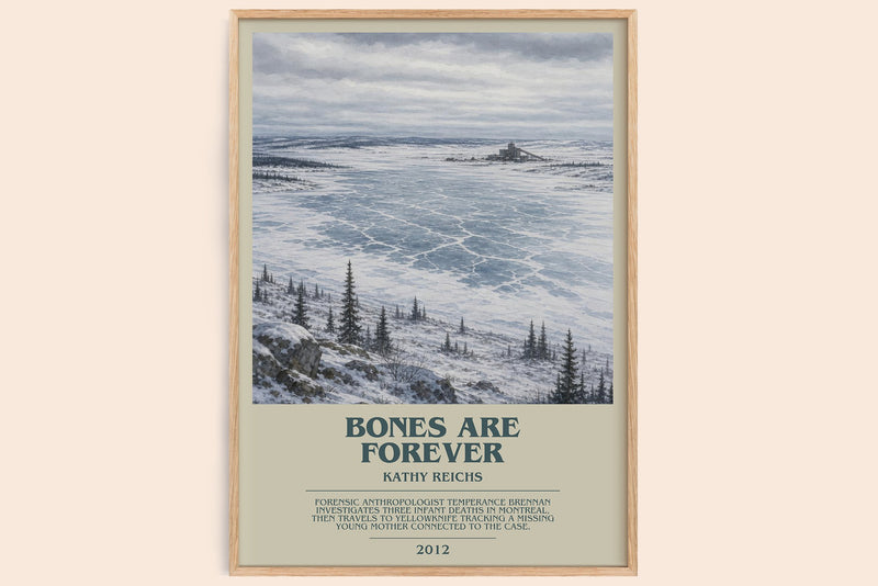 Bones Are Forever bookish book poster by Kathy Reichs – framed literary art print