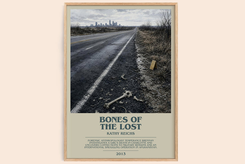 Bones of the Lost bookish book poster by Kathy Reichs – framed literary art print