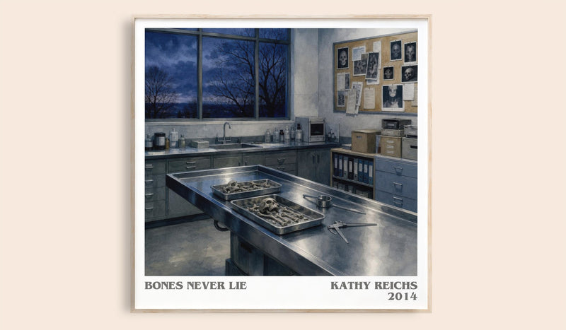 Bones Never Lie literary book poster by Kathy Reichs – framed literary art print