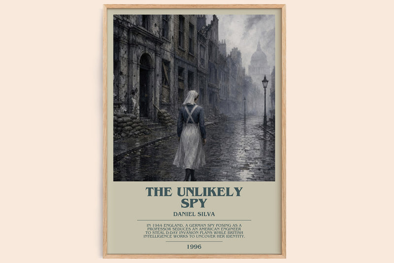 The Unlikely Spy Bookish Wall Art by Daniel Silva (Modern style)