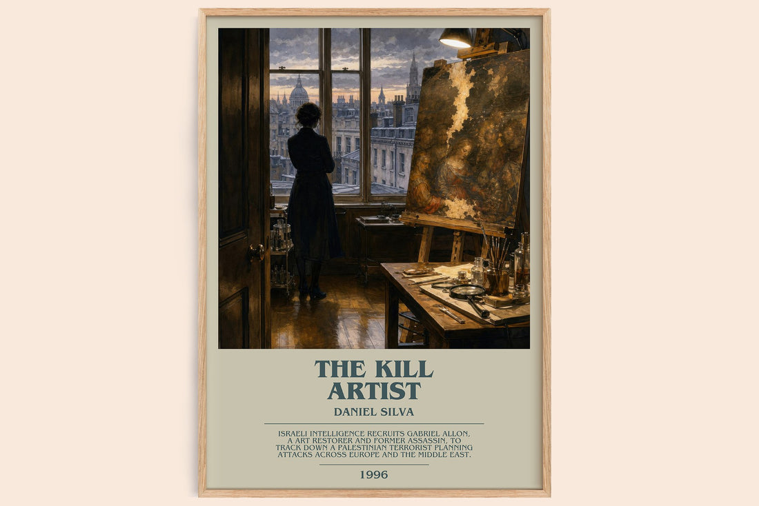 The Kill Artist bookish book poster by Daniel Silva – framed literary art print