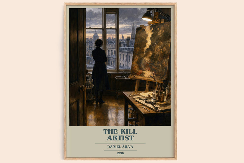 The Kill Artist book cover book poster by Daniel Silva – framed literary art print