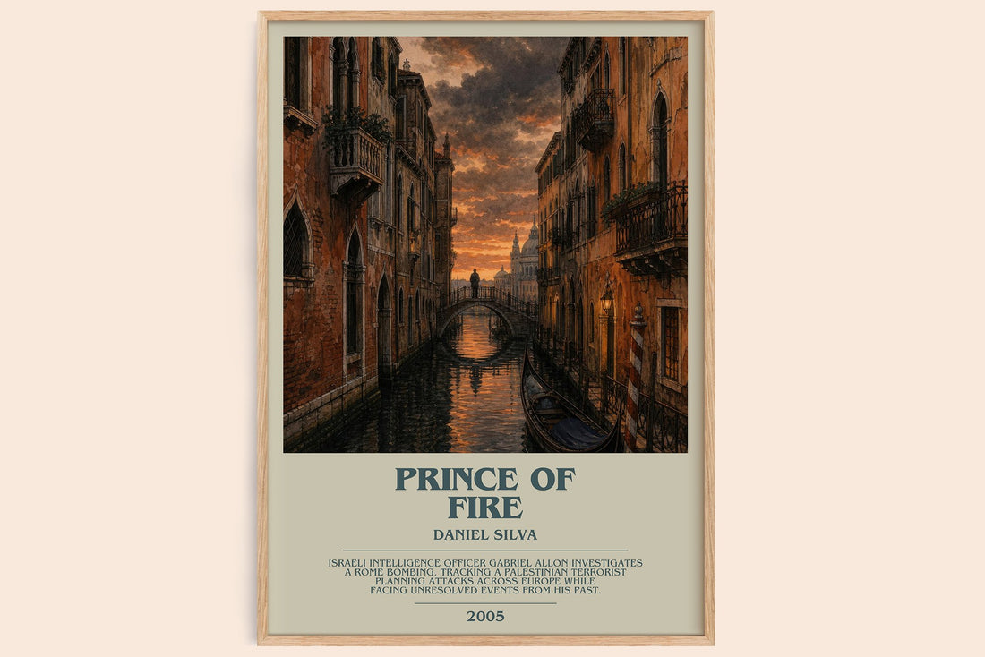 Prince of Fire bookish book poster by Daniel Silva – framed literary art print