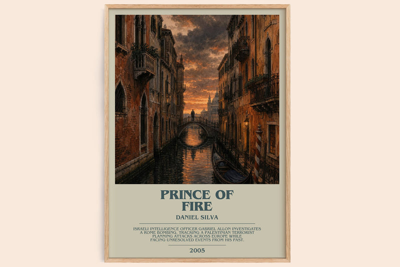 Prince of Fire bookish book poster by Daniel Silva – framed literary art print