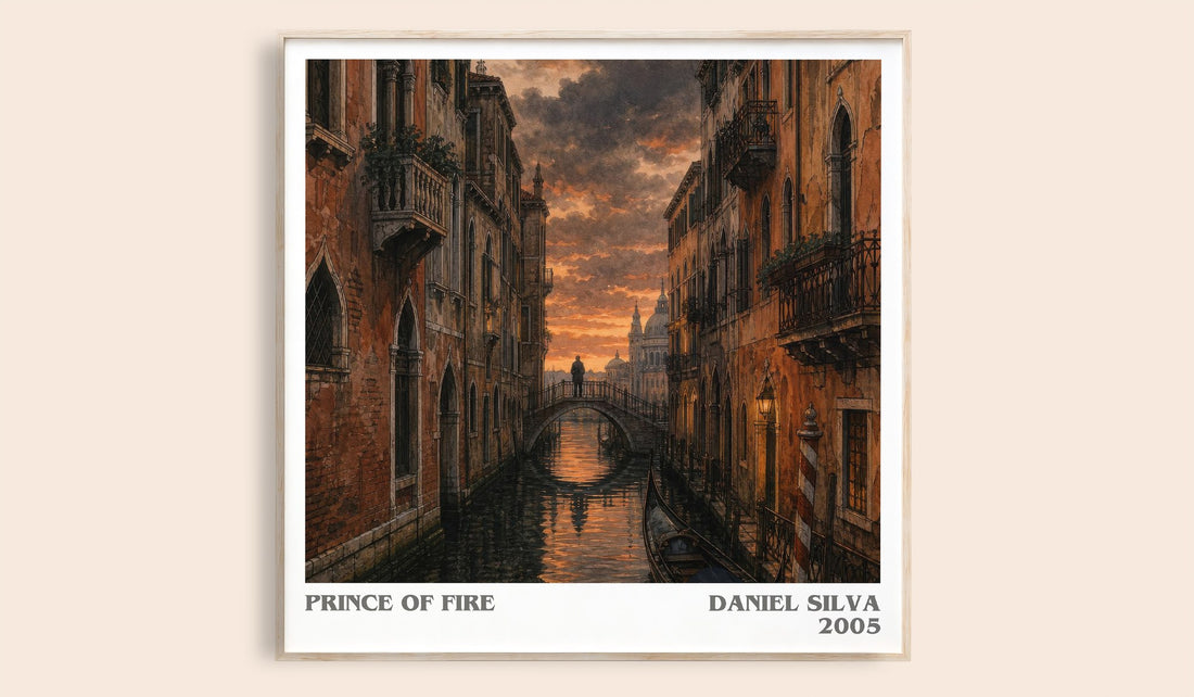 Prince of Fire literary book poster by Daniel Silva – framed literary art print