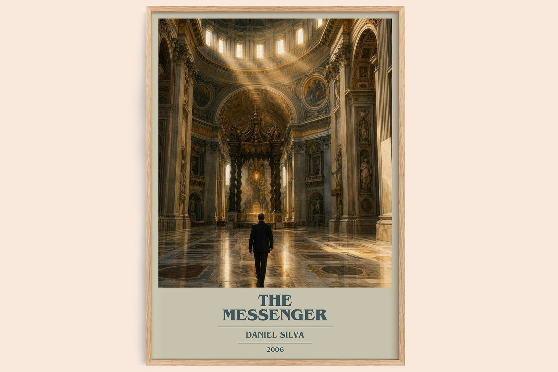 The Messenger book cover book poster by Daniel Silva – framed literary art print