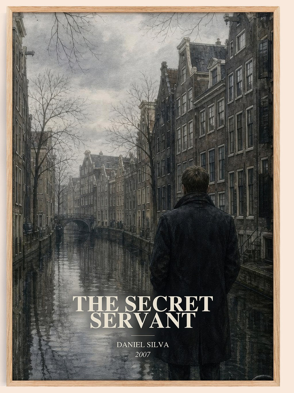 The Secret Servant watercolour book poster by Daniel Silva – framed literary art print