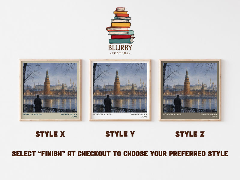 Moscow Rules literary print in frame leaning in hallway – thriller wall art