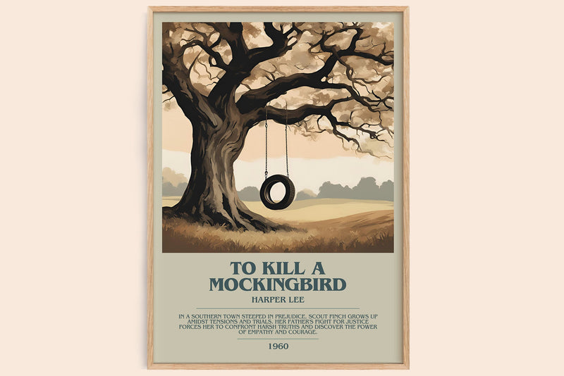 To Kill A Mockingbird bookish book poster by Harper Lee – framed literary art print