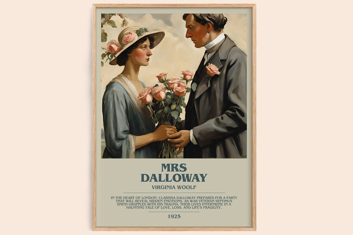 Mrs Dalloway bookish book poster by Virginia Woolf – framed literary art print