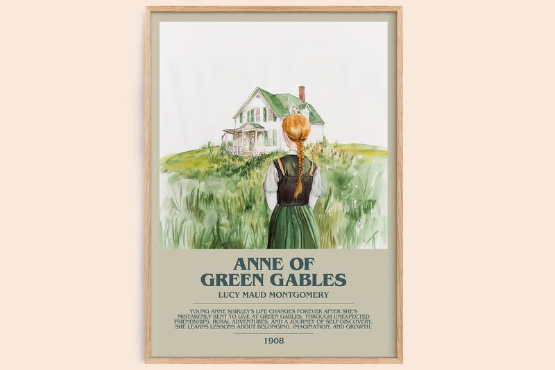 Anne of Green Gables bookish book poster by Lucy Maud Montgomery – framed literary art print