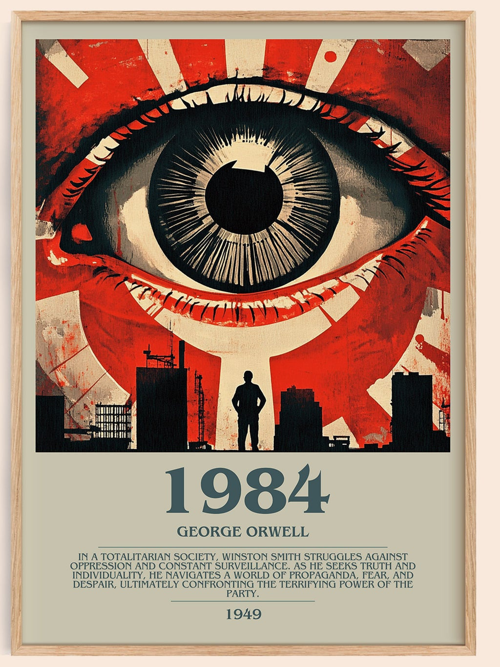 1984 bookish book poster by George Orwell – framed literary art print