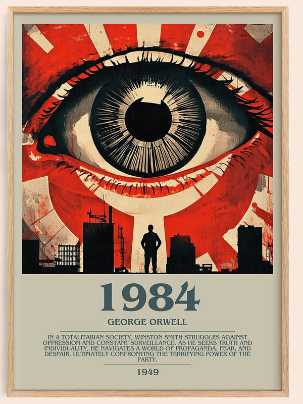 1984 bookish book poster by George Orwell – framed literary art print