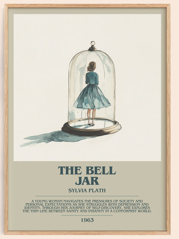 The Bell Jar bookish book poster by Sylvia Plath – framed literary art print
