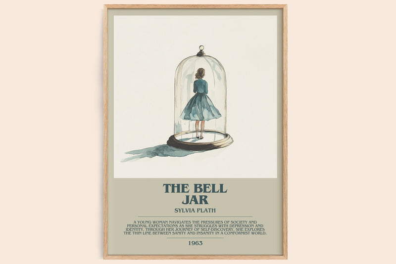 The Bell Jar bookish book poster by Sylvia Plath – framed literary art print