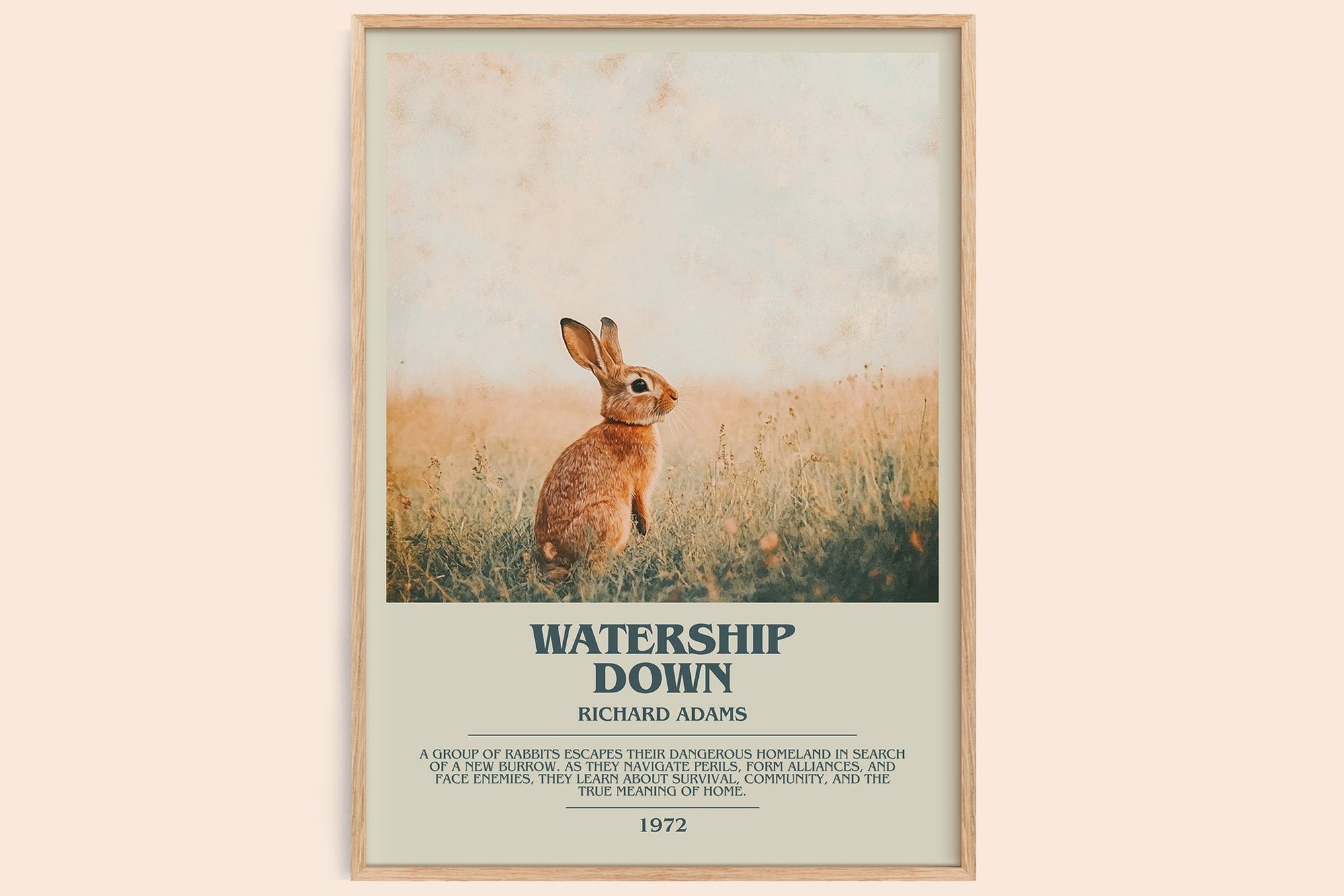 Watership Down bookish book poster by Richard Adams – framed literary art print