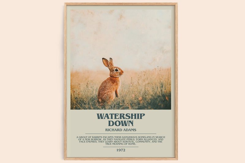 Watership Down bookish book poster by Richard Adams – framed literary art print