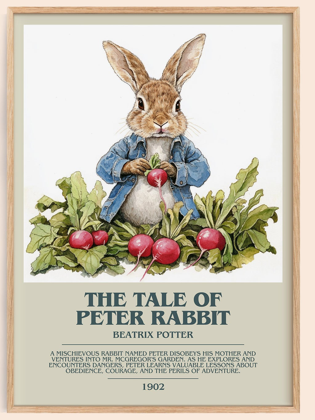 The Tale of Peter Rabbit bookish book poster by Beatrix Potter – framed literary art print