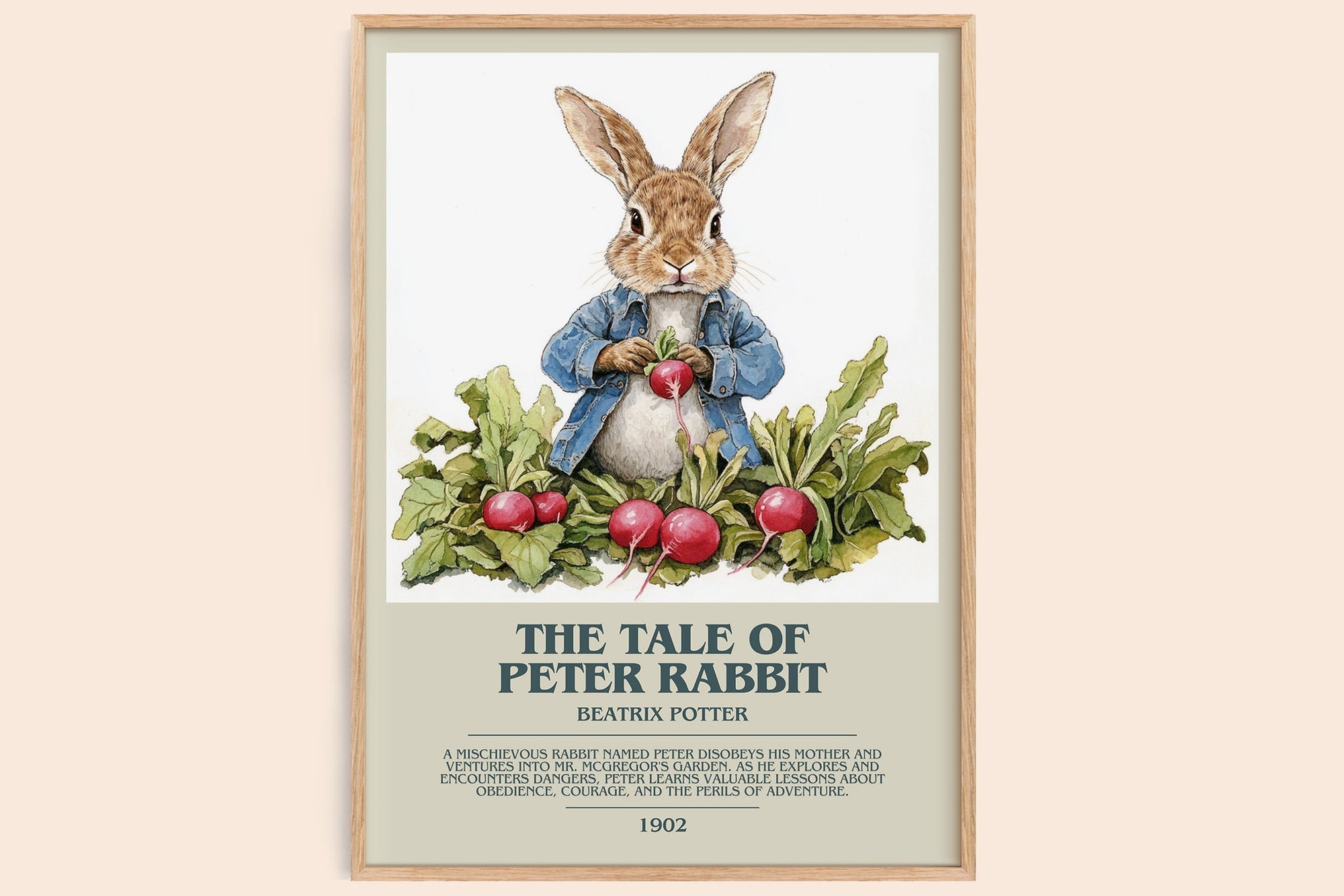 The Tale of Peter Rabbit bookish book poster by Beatrix Potter – framed literary art print