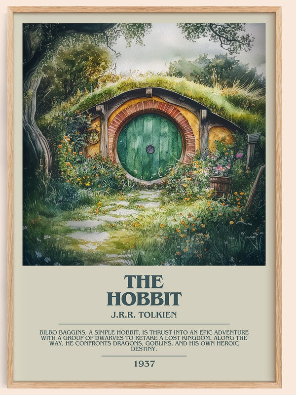 The Hobbit bookish book poster by J. R. R. Tolkien – framed literary art print