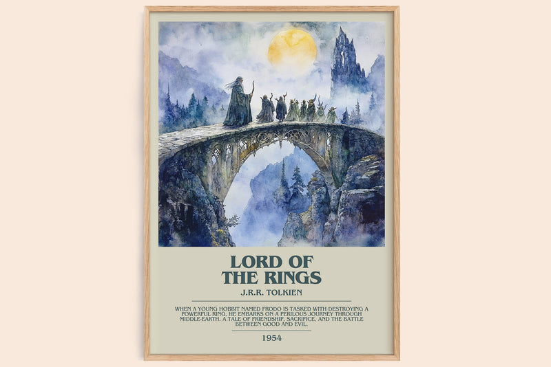 Lord Of The Rings bookish book poster by J.R.R. Tolkien – framed literary art print