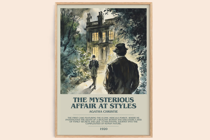 The Mysterious Affair At Styles bookish book poster by Agatha Christie – framed literary art print