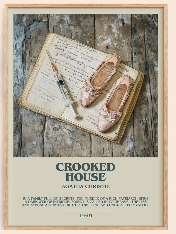 Crooked House bookish book poster by Agatha Christie – framed literary art print