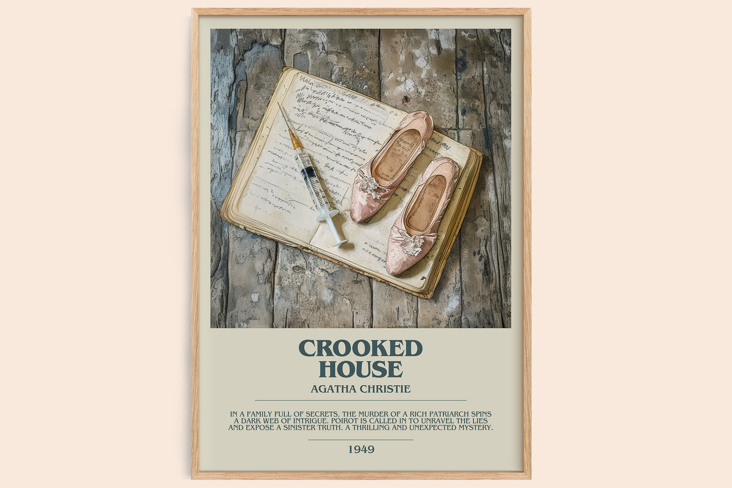 Crooked House bookish book poster by Agatha Christie – framed literary art print