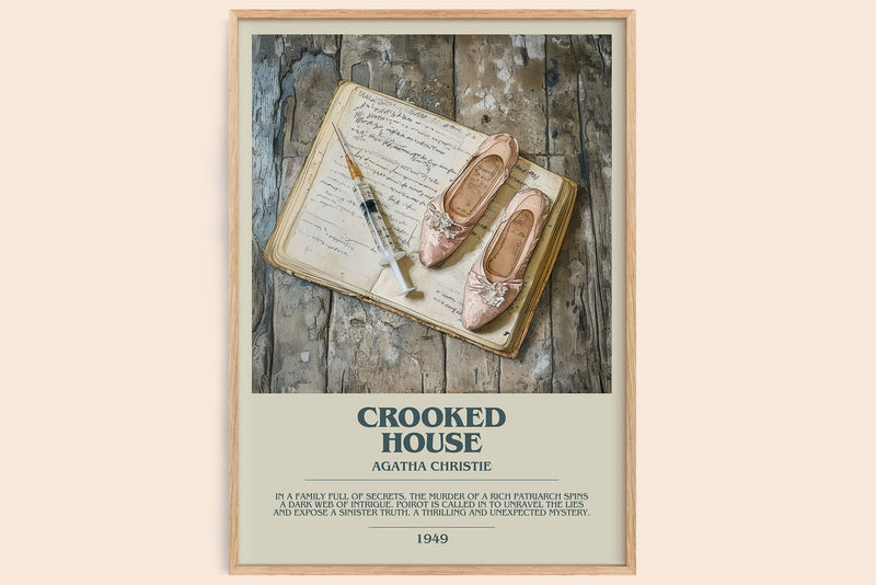 Crooked House bookish book poster by Agatha Christie – framed literary art print