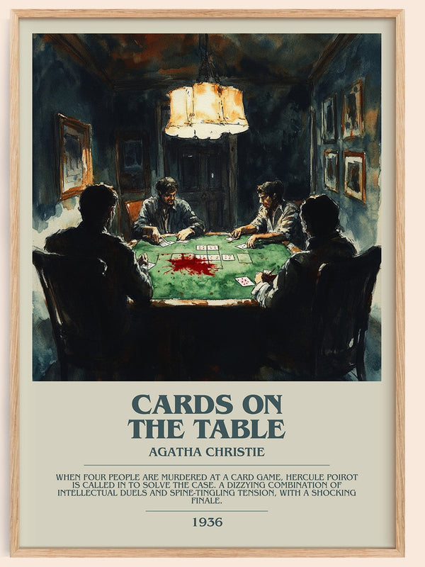 Cards on the Table bookish book poster by Agatha Christie – framed literary art print