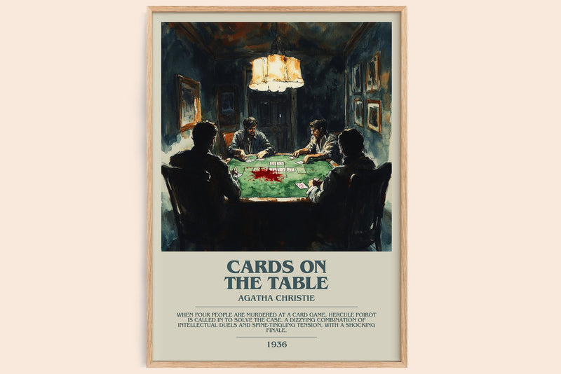 Cards on the Table bookish book poster by Agatha Christie – framed literary art print