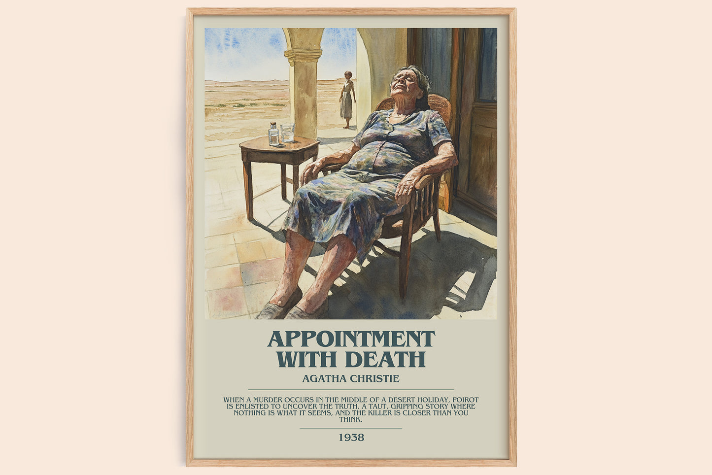 Appointment with Death bookish book poster by Agatha Christie – framed literary art print